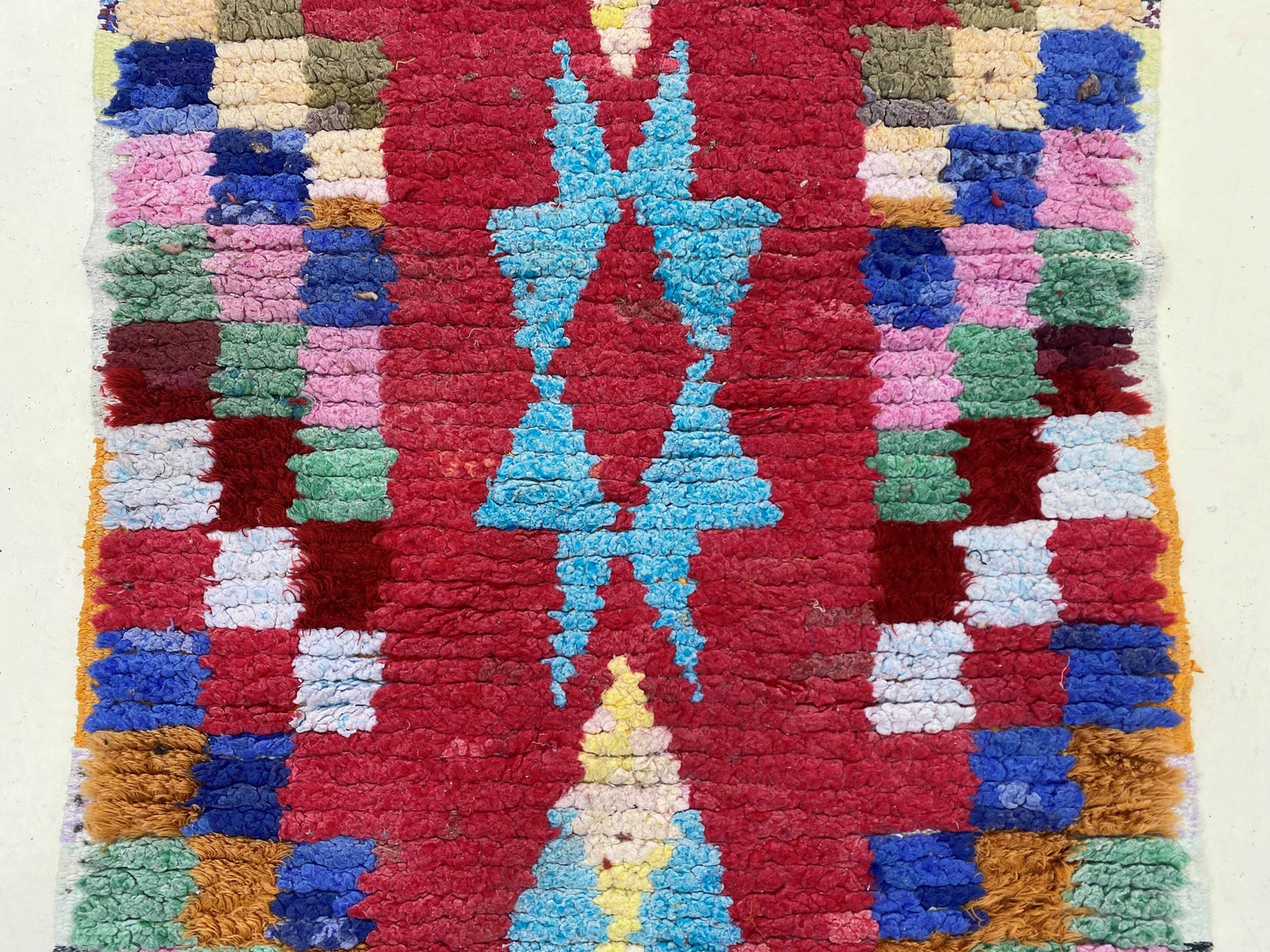 3x9 Moroccan Wool Runner Rug, Vintage Home Decor.