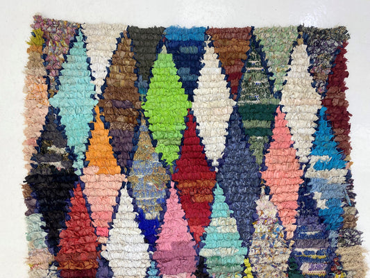 Moroccan Runner Rug 3x6, Boucherouite Colorful Home Decor.