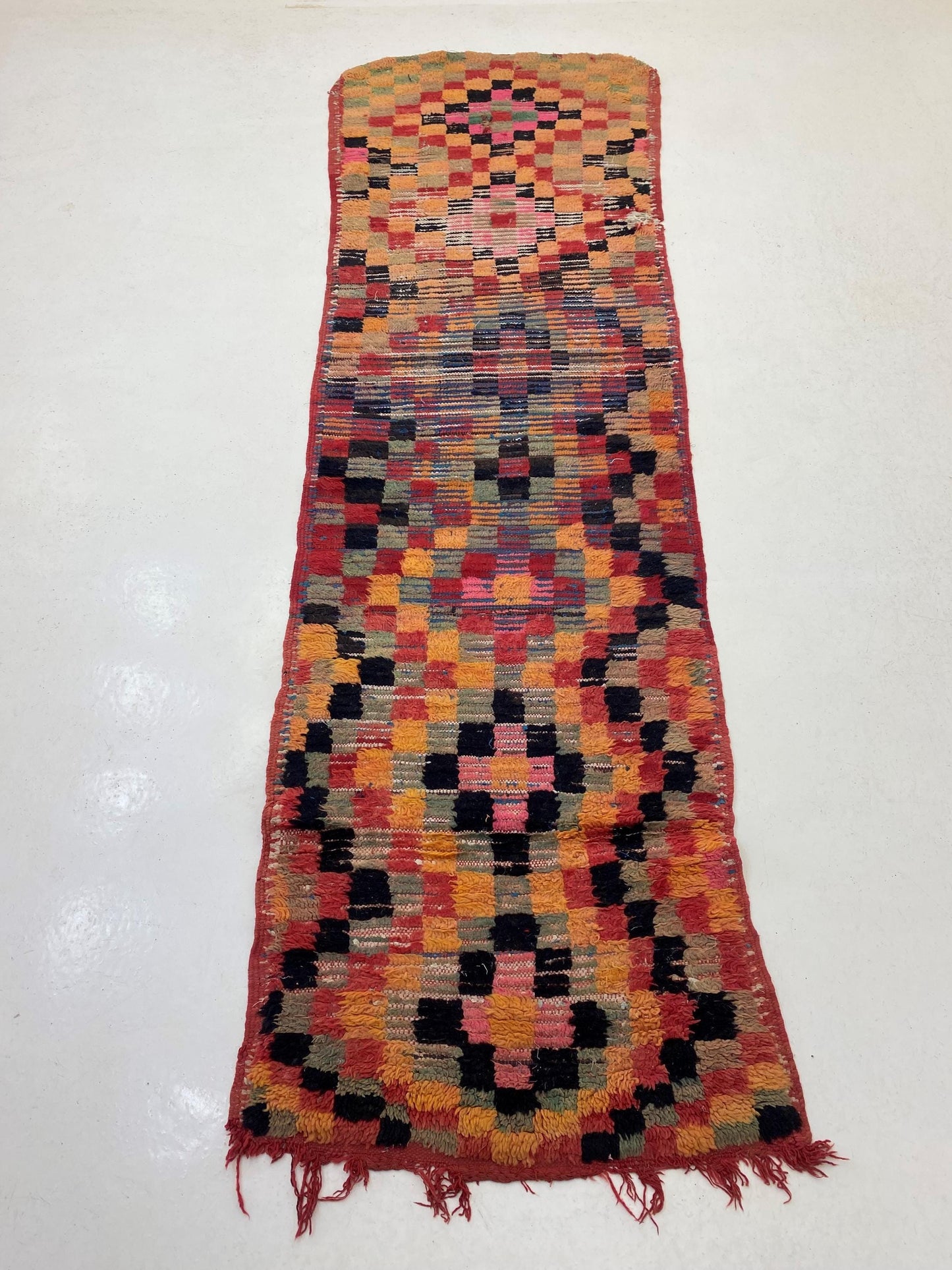 Unique Vintage Moroccan Runner Rug –  3x9 FT – Ideal for Creating Cozy Space.