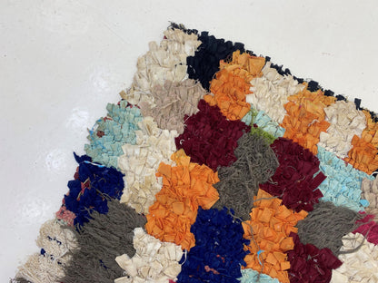 Moroccan Boho Boucherouite Runner Rug 2x6.