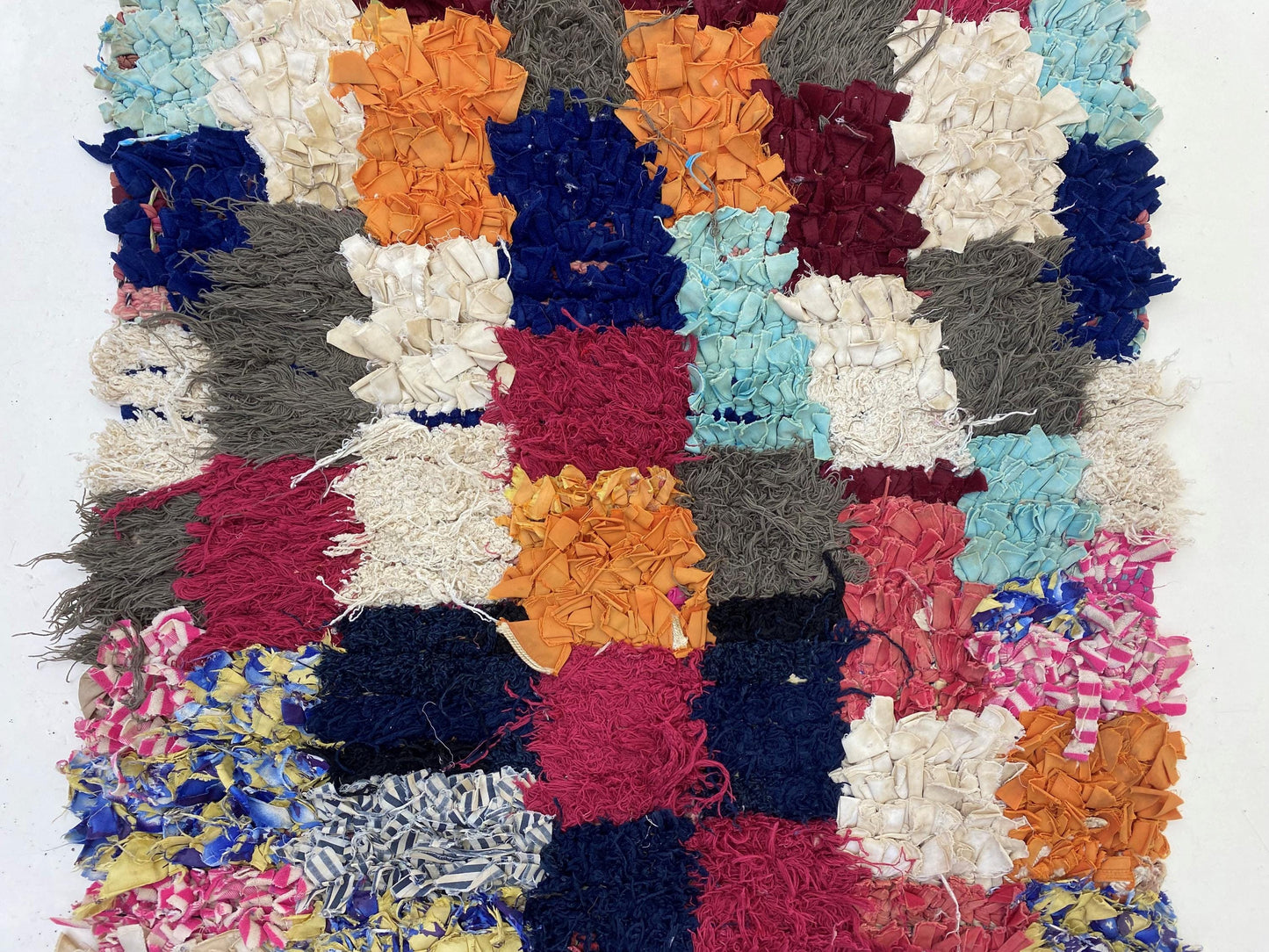 Moroccan Boho Boucherouite Runner Rug 2x6.