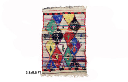 4x6 Moroccan Dimond Vintage Area rug.