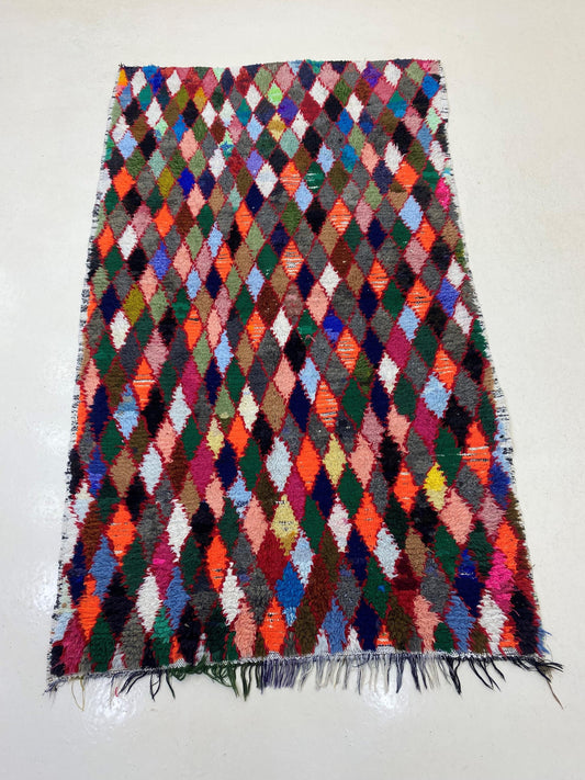 4x7 Colorful Moroccan Unique Area Rug.