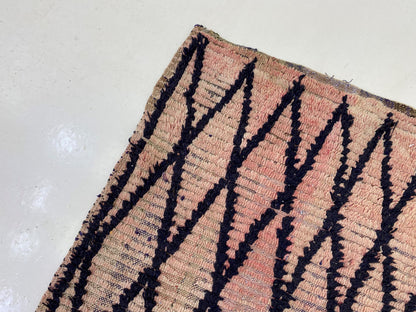 3x8.5 Narrow Moroccan Runner Rug, Diamond Berber Rug Runner.