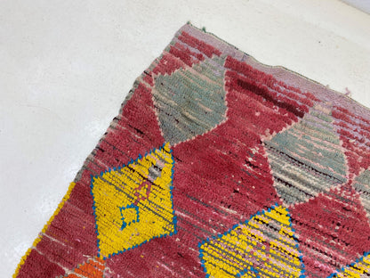 Hallway Moroccan 4x11 Rug Runner, Diamond Colorful Runner Rug.