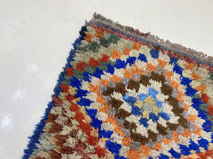2x7 Moroccan Colorful Runner Rug, Vintage Colorful Rug Runner.
