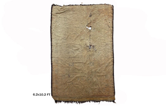 Unique Faded Moroccan Rug 6x10, Large Vintage Home Decor.