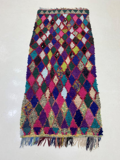Moroccan Runner 3x7: Vintage Diamond Home Decor Rug.
