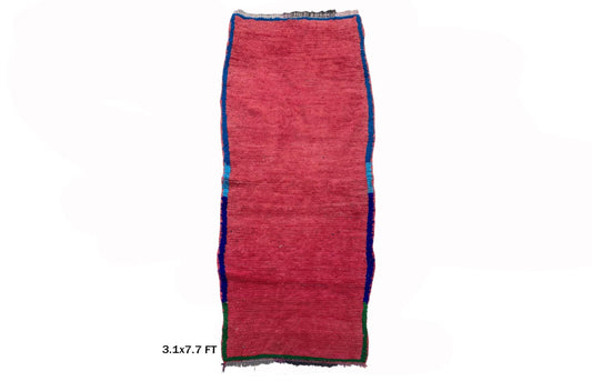 Vintage Moroccan Wool Runner Rug, 3x8 Cozy Home Accent.