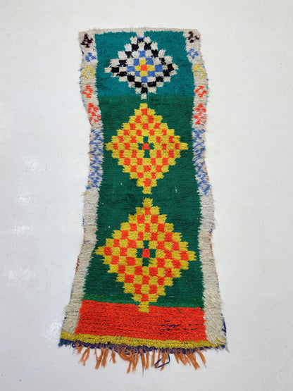 3x7 Diamond Vintage Moroccan Rug Runner.