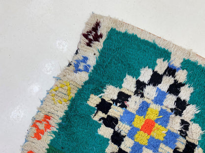 3x7 Diamond Vintage Moroccan Rug Runner.