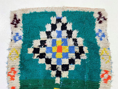3x7 Diamond Vintage Moroccan Rug Runner.