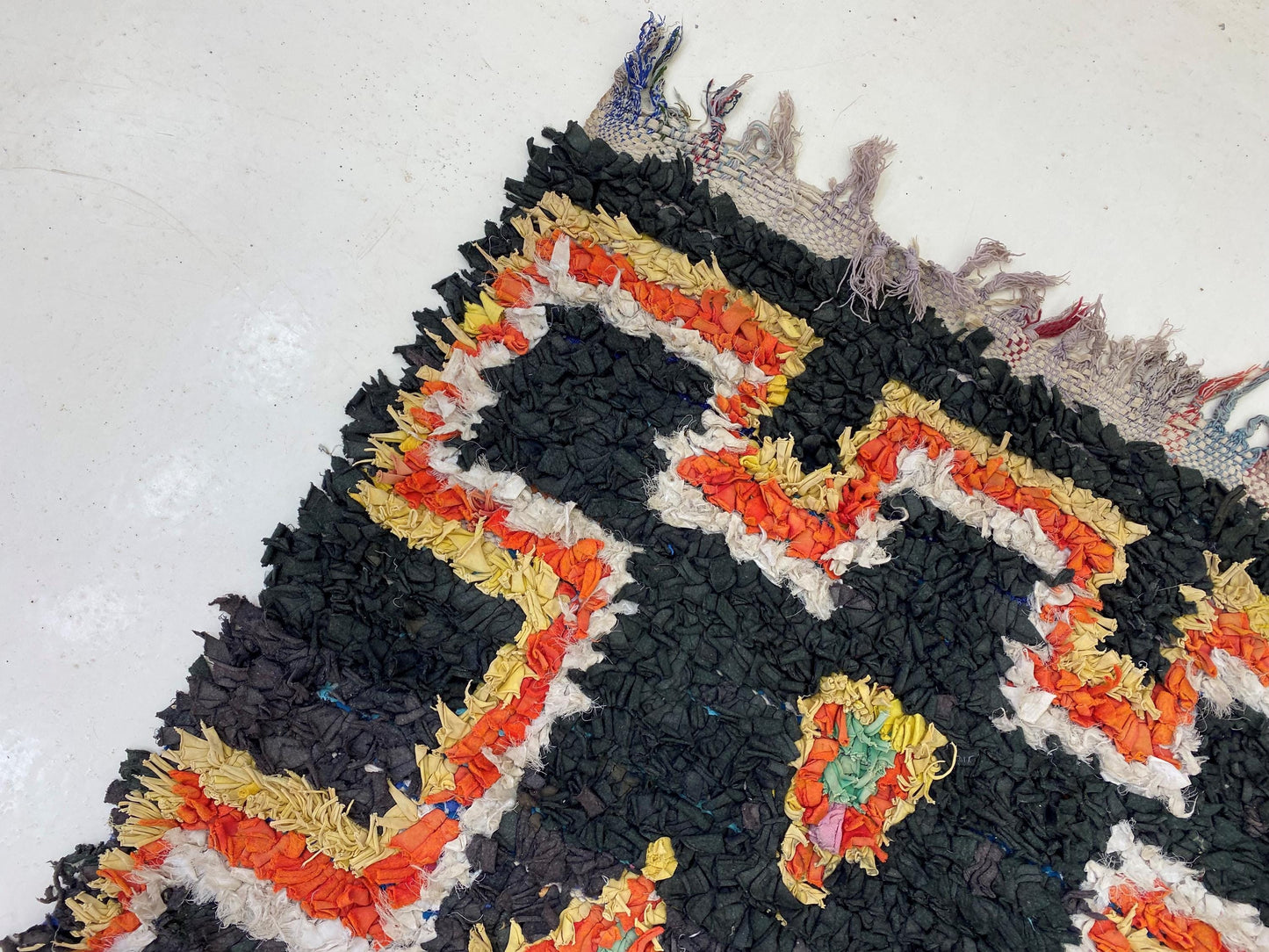 Moroccan 3x9.5 Runner, Vintage Colorful Rug Runner.