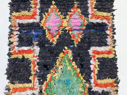 Moroccan 3x9.5 Runner, Vintage Colorful Rug Runner.
