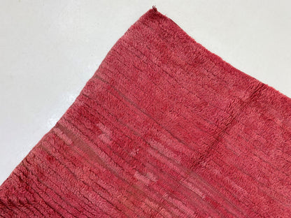 4x6 Moroccan Solid Rug, Vintage Berber Red Rug.