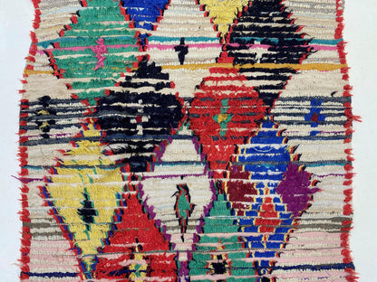 4x6 Moroccan Dimond Vintage Area rug.