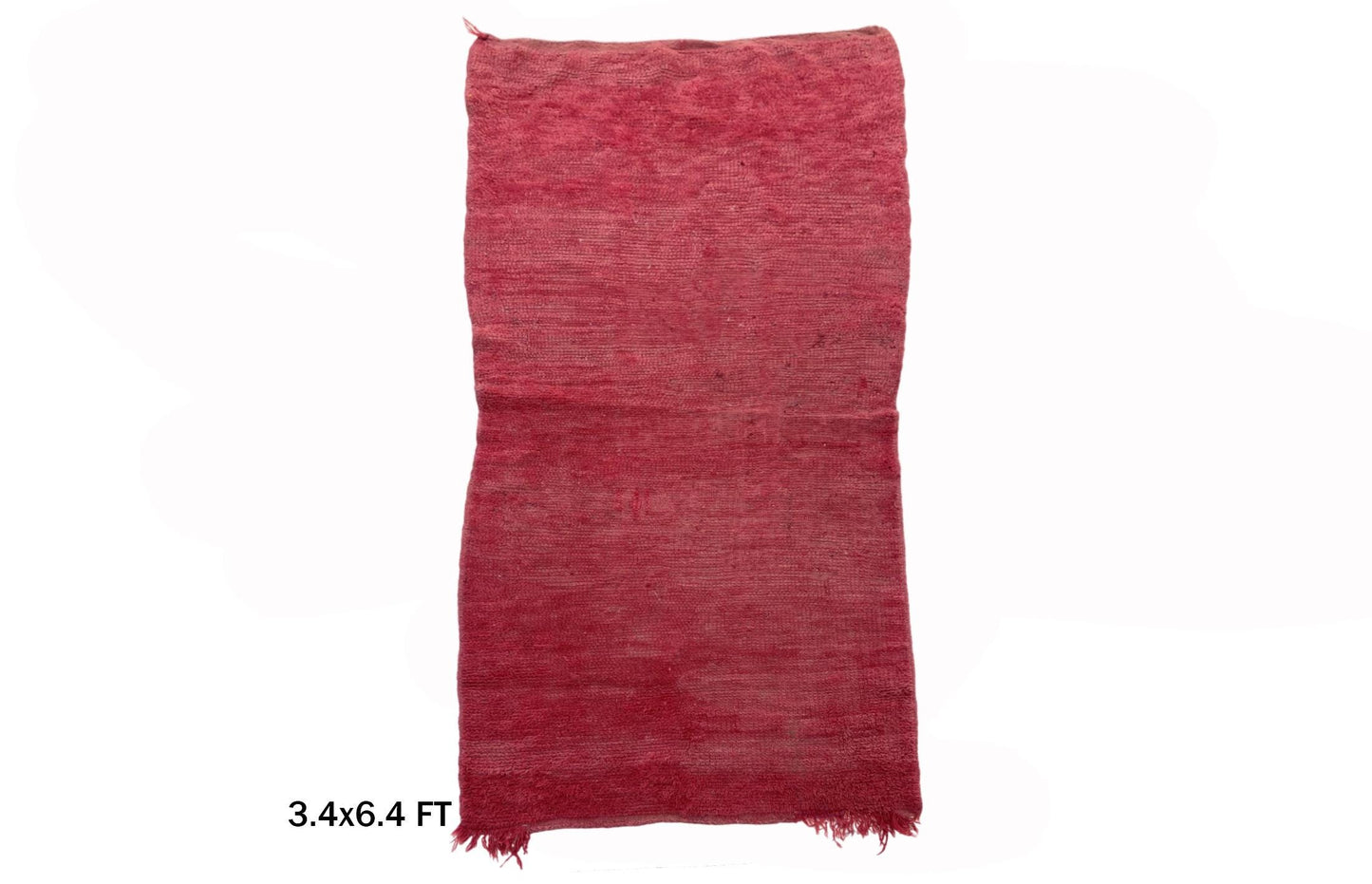 3x6 Solid Vintage Moroccan Wool Runner Rug.