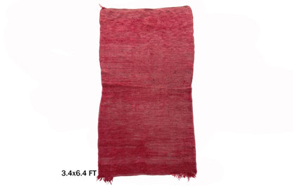 3x6 Solid Vintage Moroccan Wool Runner Rug.