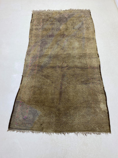 Moroccan Rug: 5x9 Vintage Area Rug, Wool Berber rug.