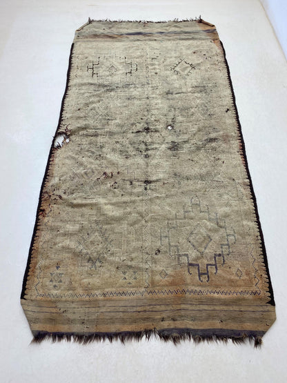 5.5x11 Vintage Moroccan Rug, Bohemian Berber rug.