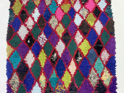 Moroccan Runner 3x7: Vintage Diamond Home Decor Rug.