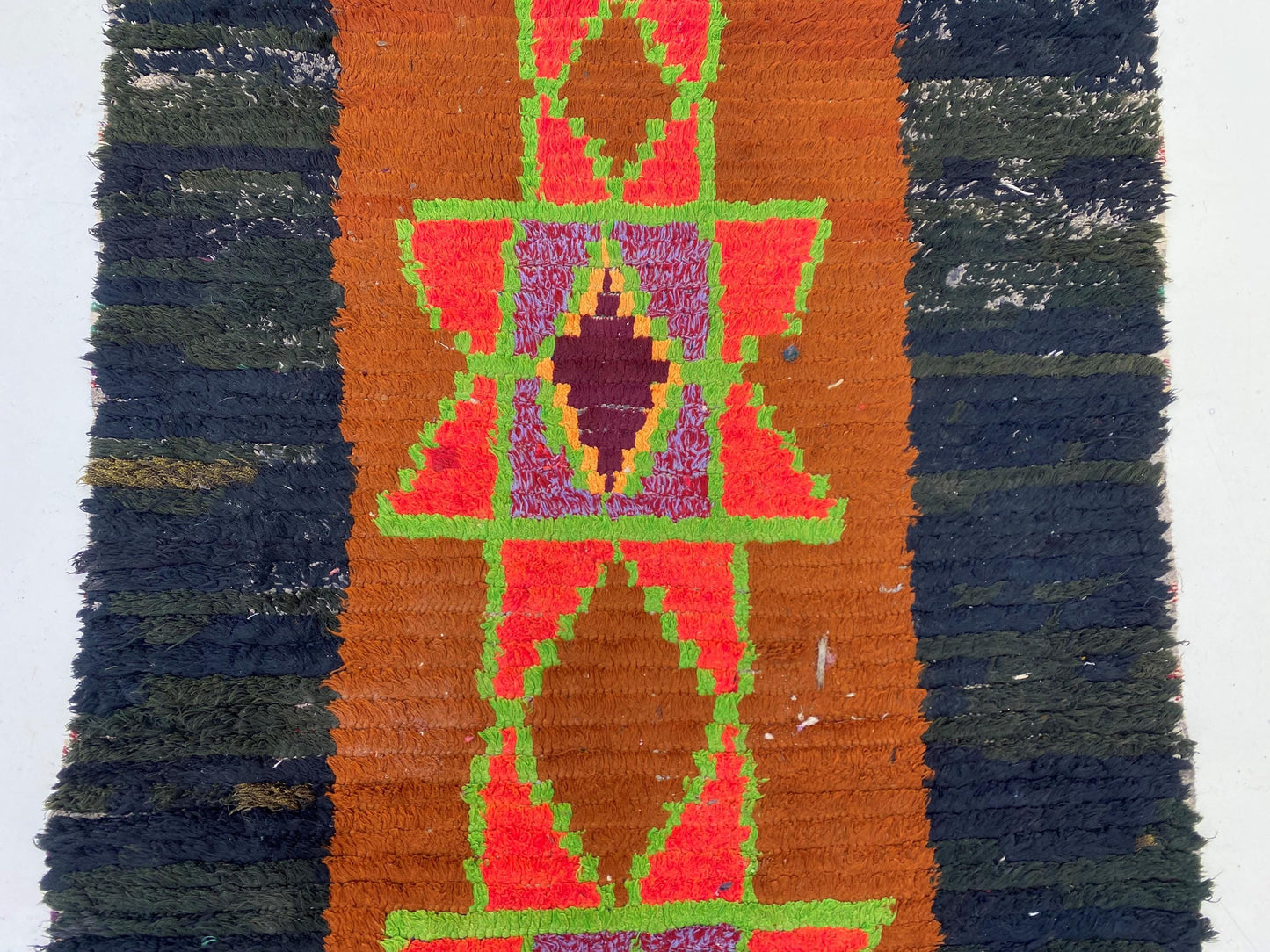 Moroccan Runner 3x7: Unique  Vintage Rug Runner.