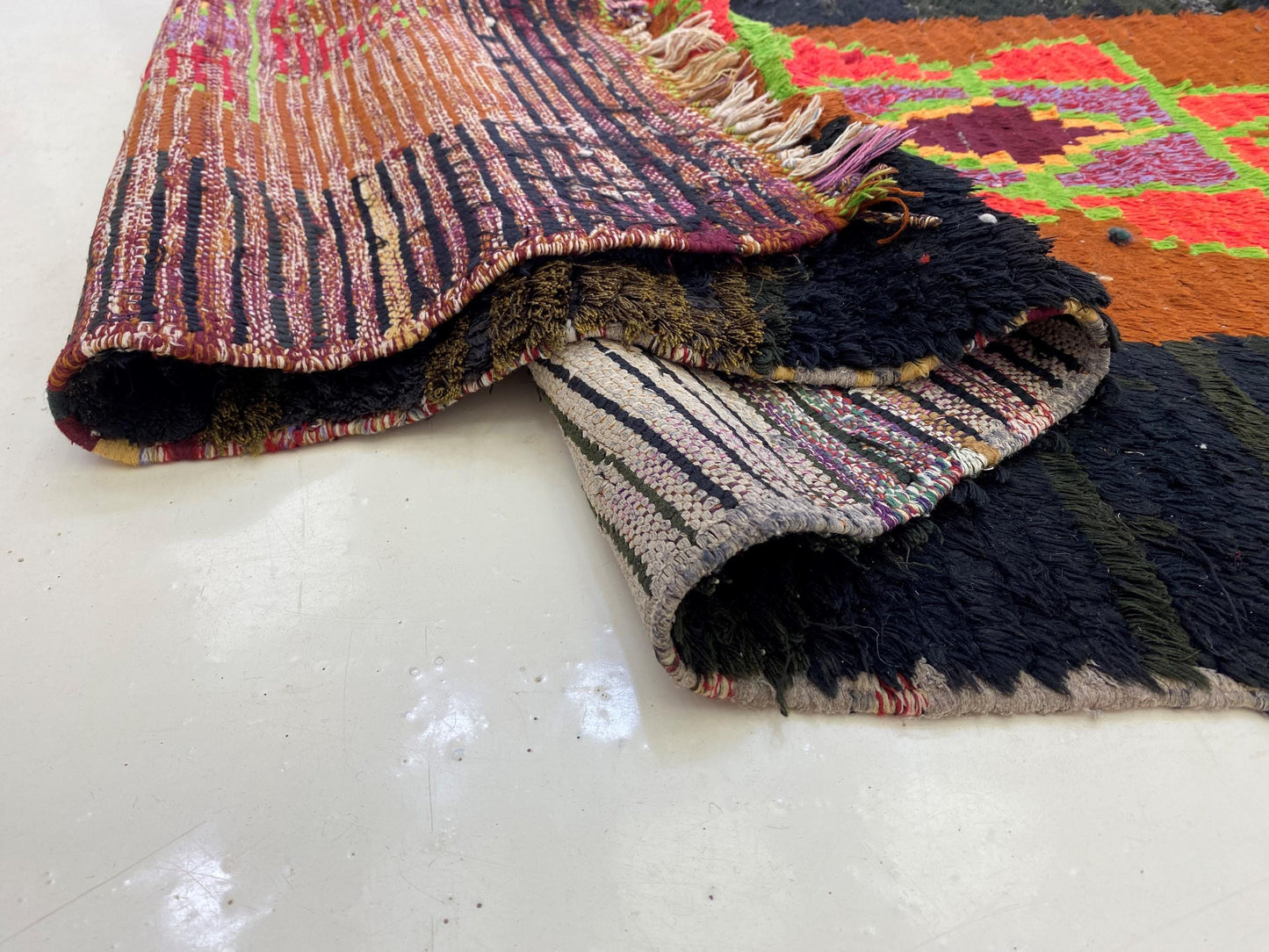 Moroccan Runner 3x7: Unique  Vintage Rug Runner.