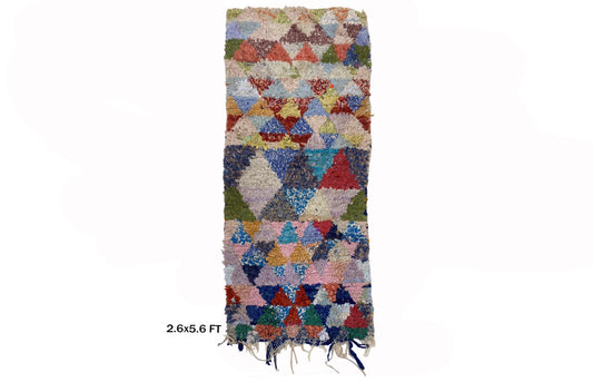 Small 3x6 Moroccan Runner, Diamond Berber Rug Runner.