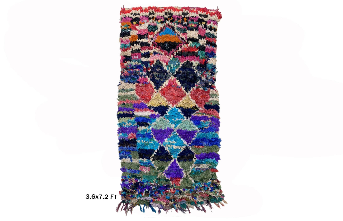 Colorful Moroccan 4x7 Rug, Geometric Vintage rug.