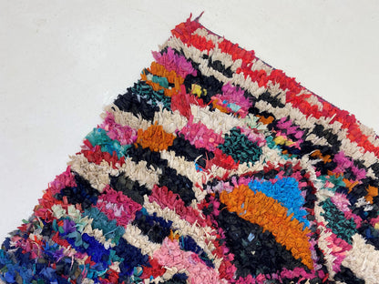 Colorful Moroccan 4x7 Rug, Geometric Vintage rug.
