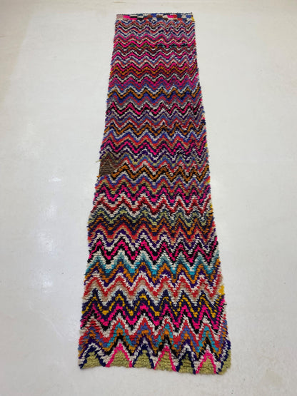Extra Narrow Moroccan 2.5x10.5 Runner, Vintage Berber Runner.