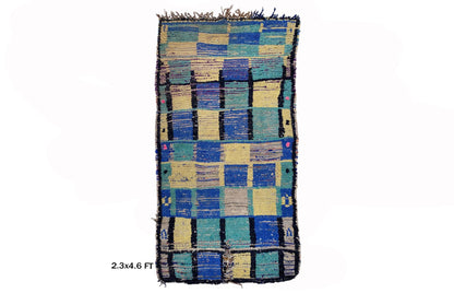 Stylish Small Moroccan Rug, 2x5 Unique Vintage Rug.